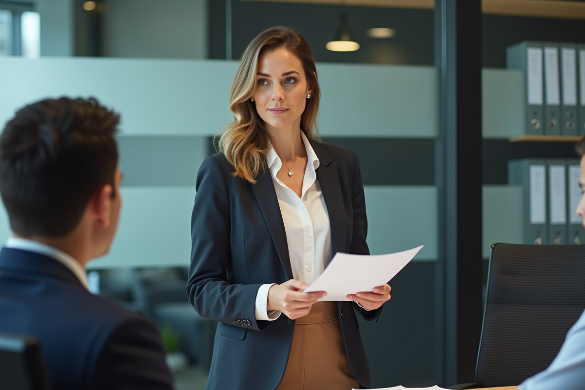 Femme professionnelle lors d