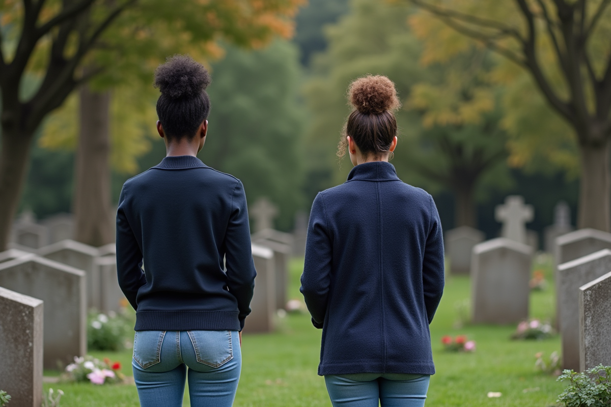 Deux femmes en souvenir près d