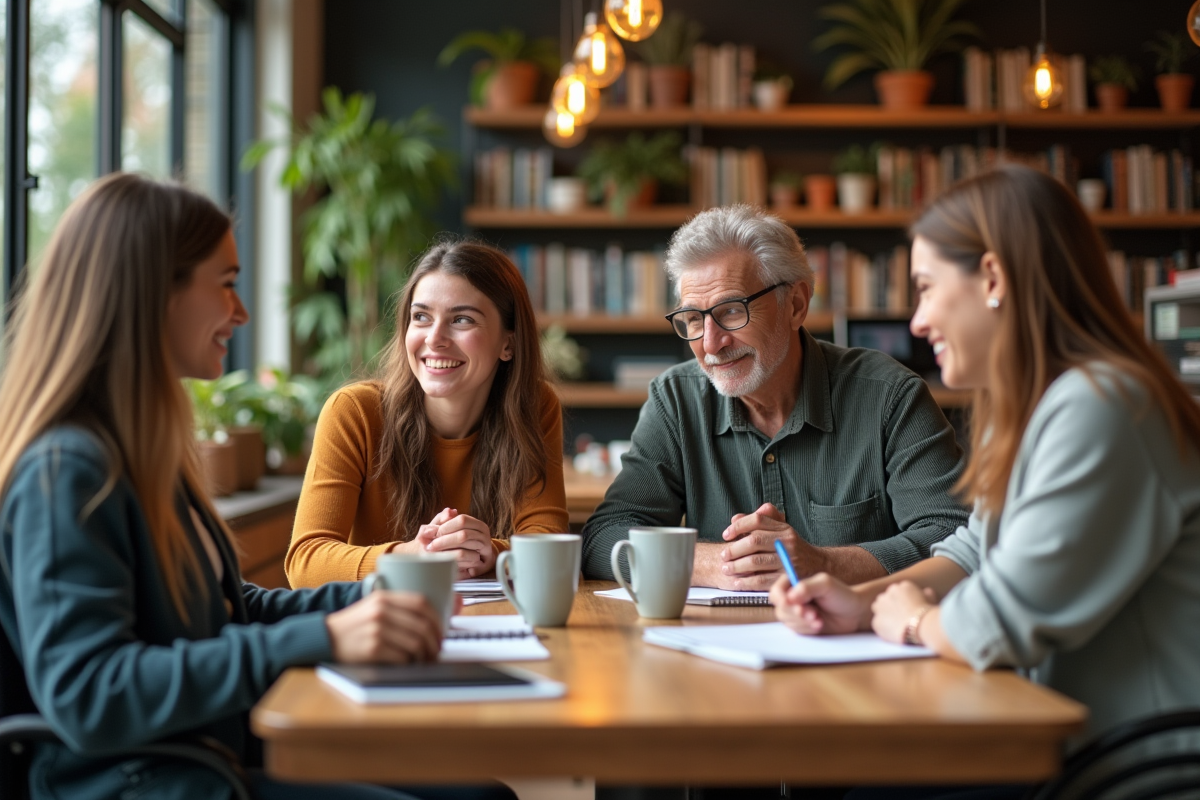 Groupe varié autour d