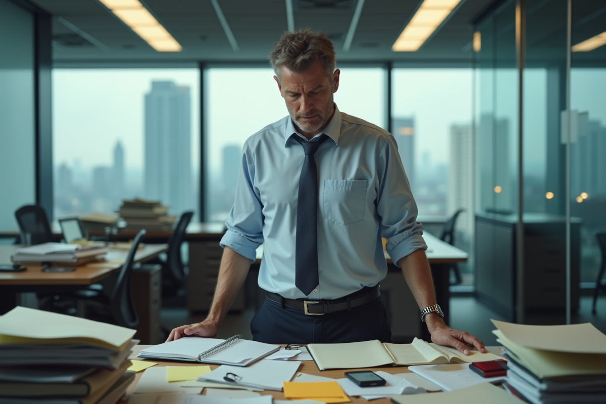 Homme déterminé dans un bureau moderne