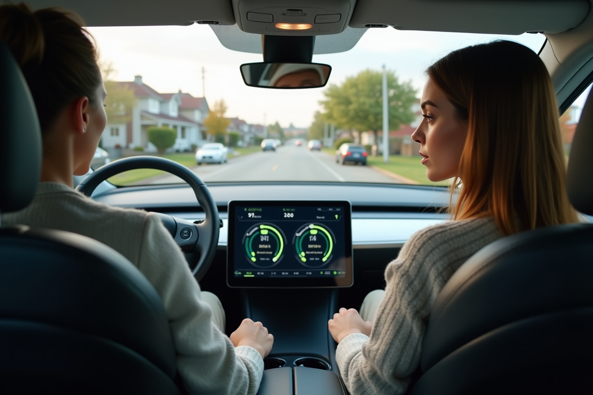 Jeune femme regarde l