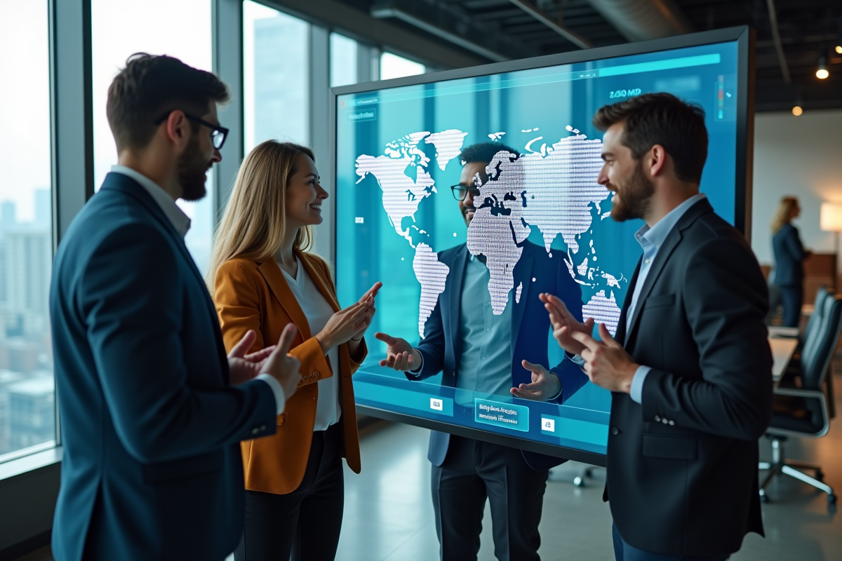 Jeunes adultes collaborant autour d